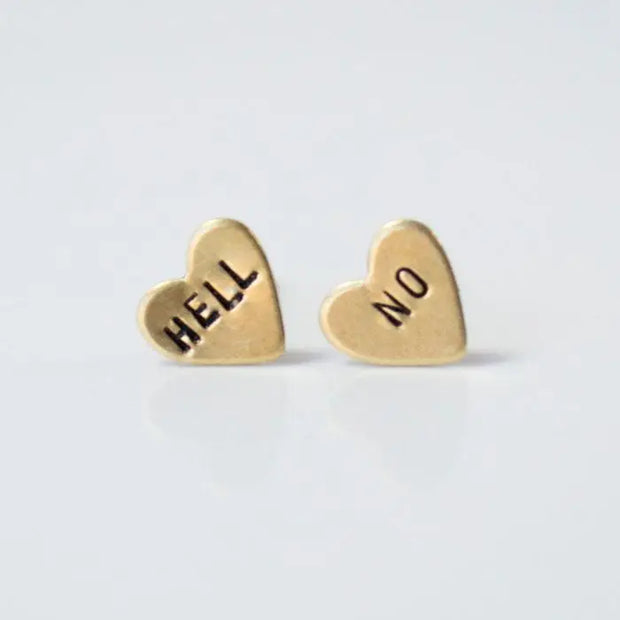 Hell No Heart Earrings