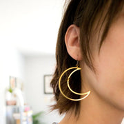 Crescent Moon Dangle Earrings