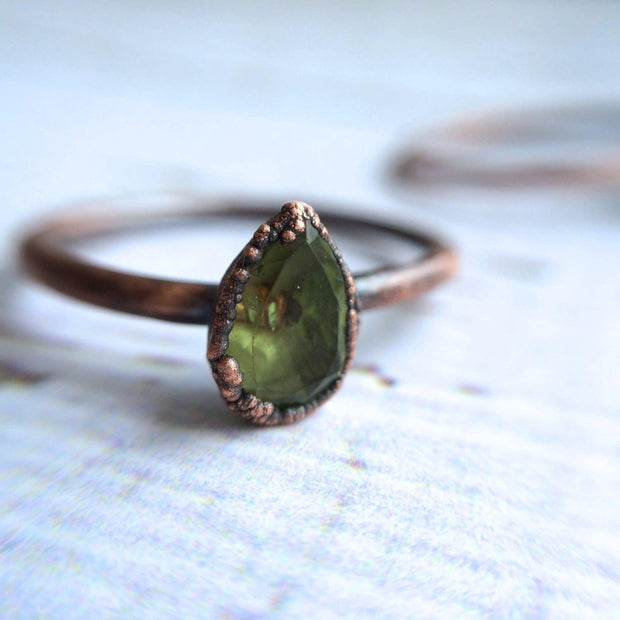 Green Peridot Ring