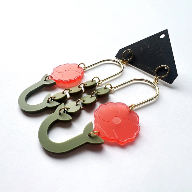 Poppy Loop Acrylic Earrings