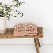 Linen and Cotton Honeycomb Waffle Bath Set