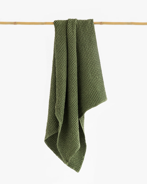 Linen and Cotton Honeycomb Waffle Bath Towel