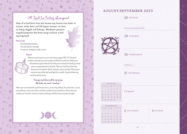 Modern-Day Witch Calendar 2024 Wheel of the Year 17-Month Planner