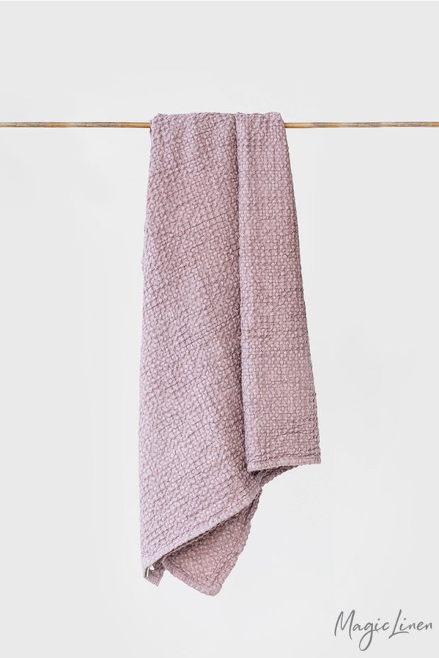 Linen and Cotton Honeycomb Waffle Bath Towel