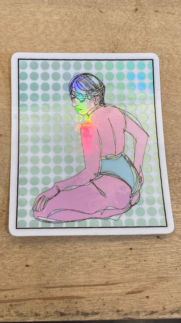 Contemplative Babe Sticker