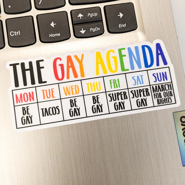 The Gay Agenda Sticker: Be Gay/ Tacos