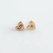 Fuck It Heart Earrings