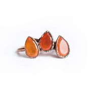 Carnelian Gemstone Teardrop Ring