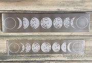 Selenite Platform Engraved Moon Phase