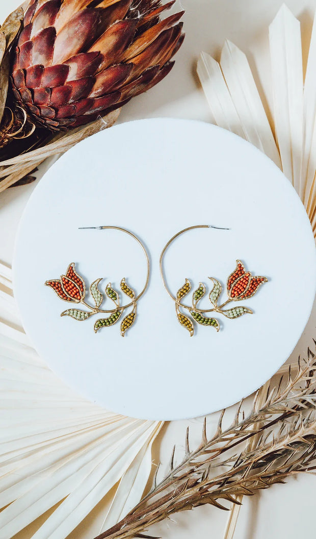 English Rose Hoop Earrings