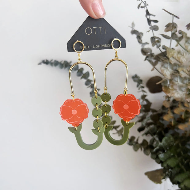 Poppy Loop Acrylic Earrings