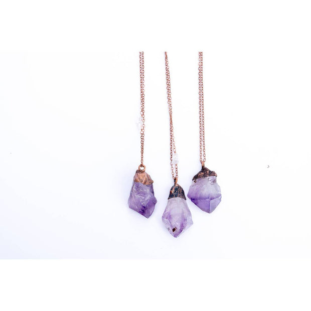 Copper Amethyst Crystal Necklace