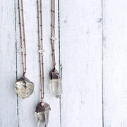 Raw Clear Quartz Crystal Necklace