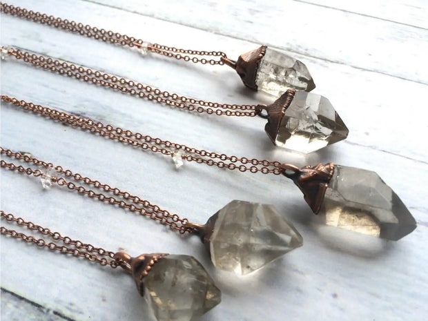 Raw Clear Quartz Crystal Necklace