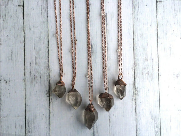 Raw Clear Quartz Crystal Necklace