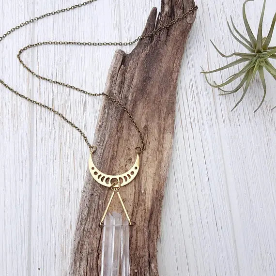 Moon Quartz Crystal Necklace