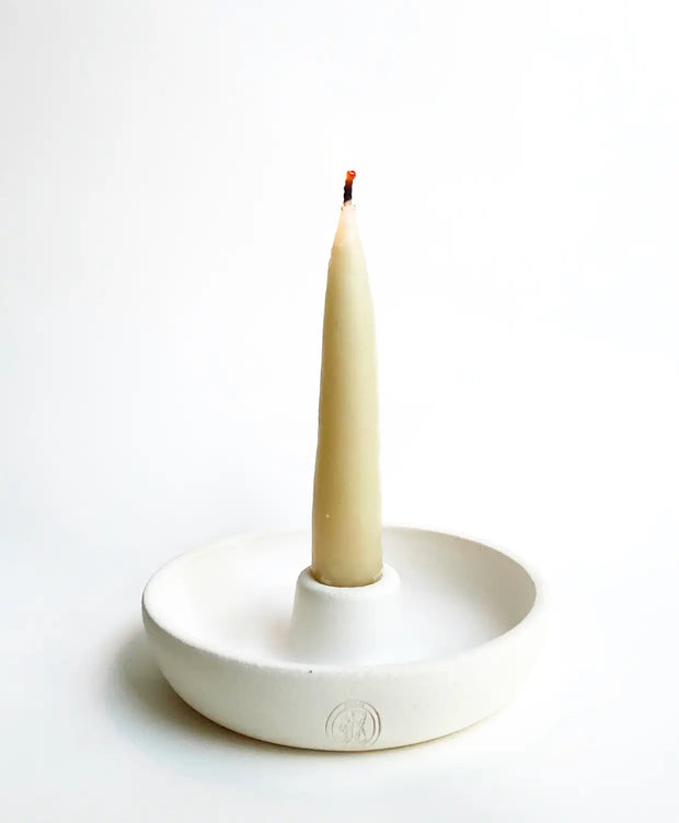 Stoneware Single Taper Candle Holder