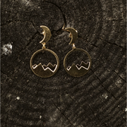 Moon and Mountain Stud Earring