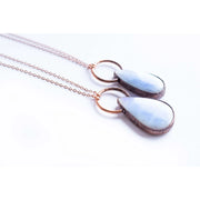 Rainbow Moonstone Teardrop Necklace